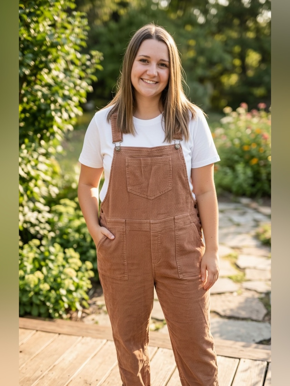 1.4.3. Story by Line Up Corduroy Overalls in Rust Brown
